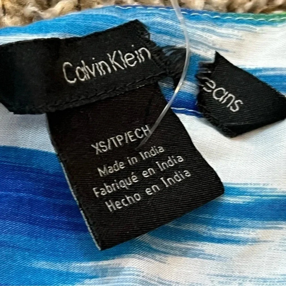 CALVIN KLEIN BLUE MULTICOLOR TOP BLOUSE - Picture 8 of 8